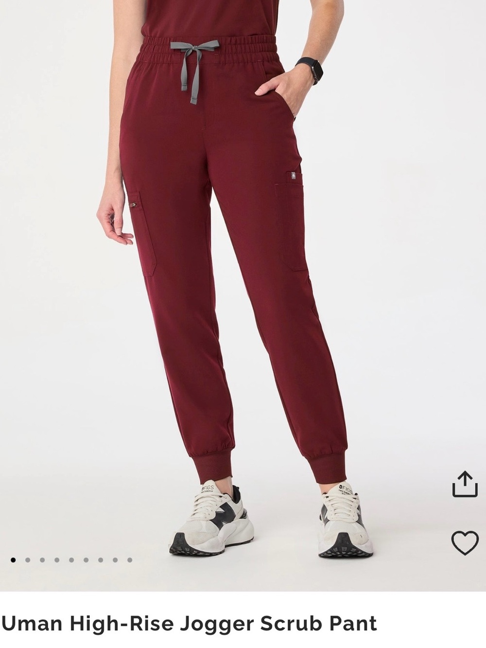 FIGS
Uman High-Rise Jogger Scrub Pant - Burgundy